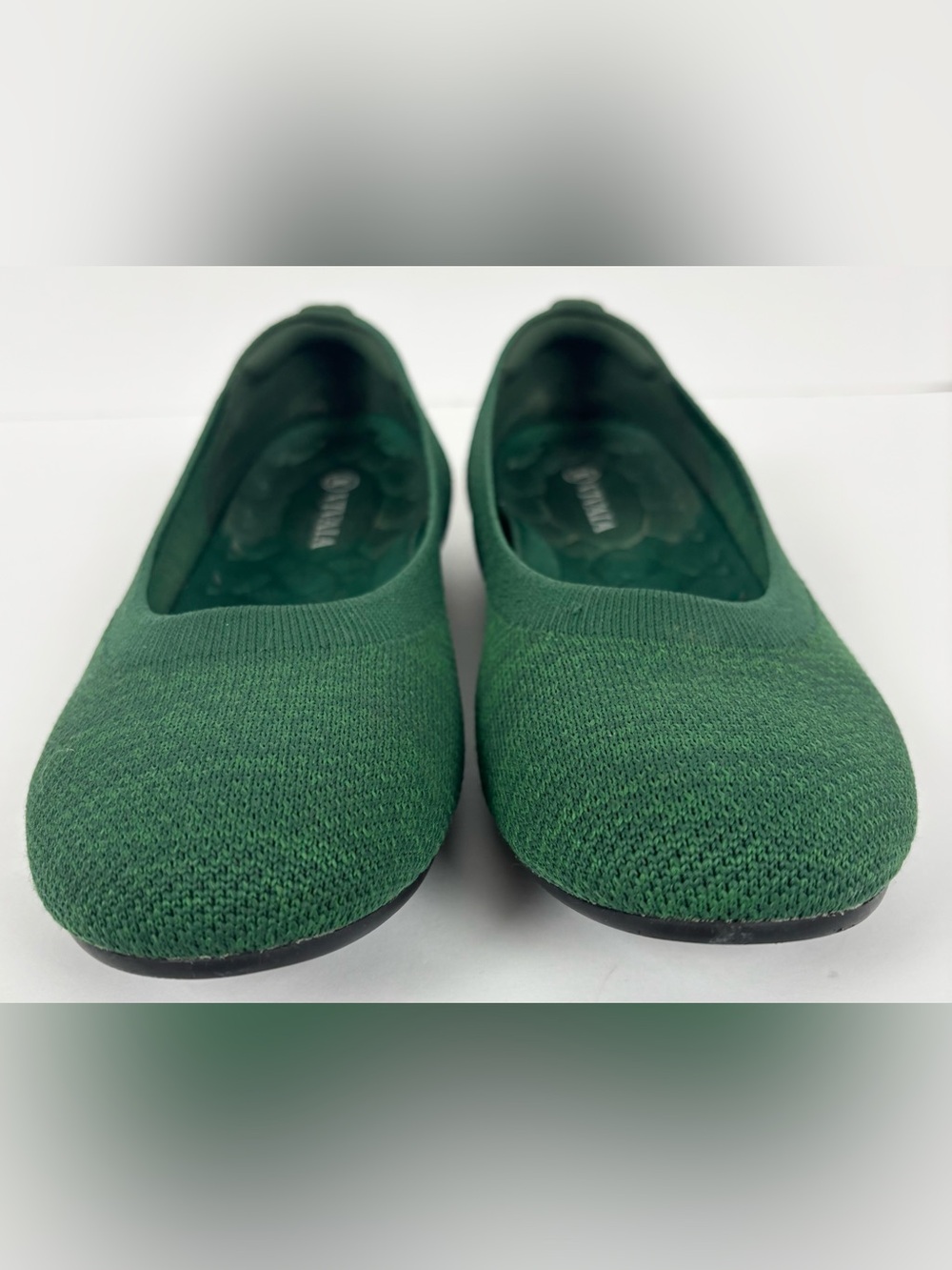 Vivaia Dark Green Breathable Washable Comfy Slip on Round Toe Ballet Flats - Picture 5 of 9